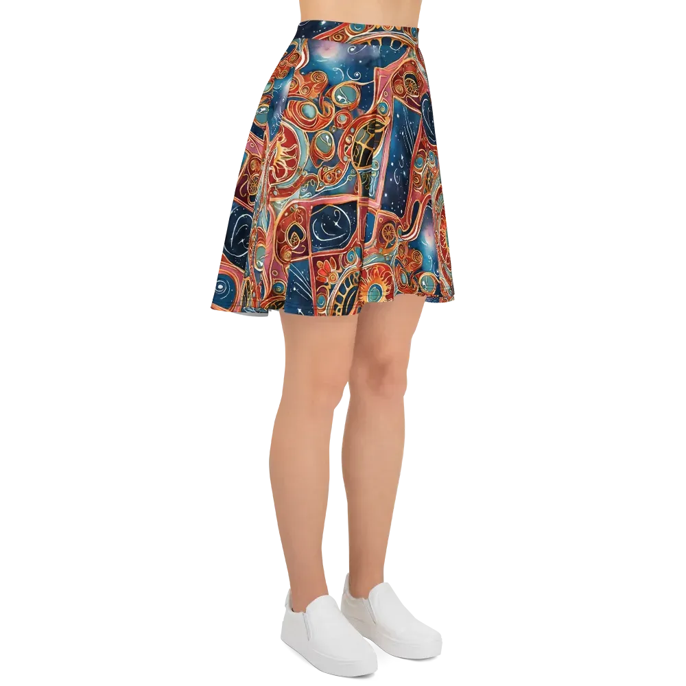 Celestial Filigree on Skater Skirt — Right
