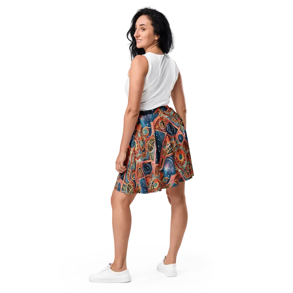 Celestial Filigree on Skater Skirt — Back