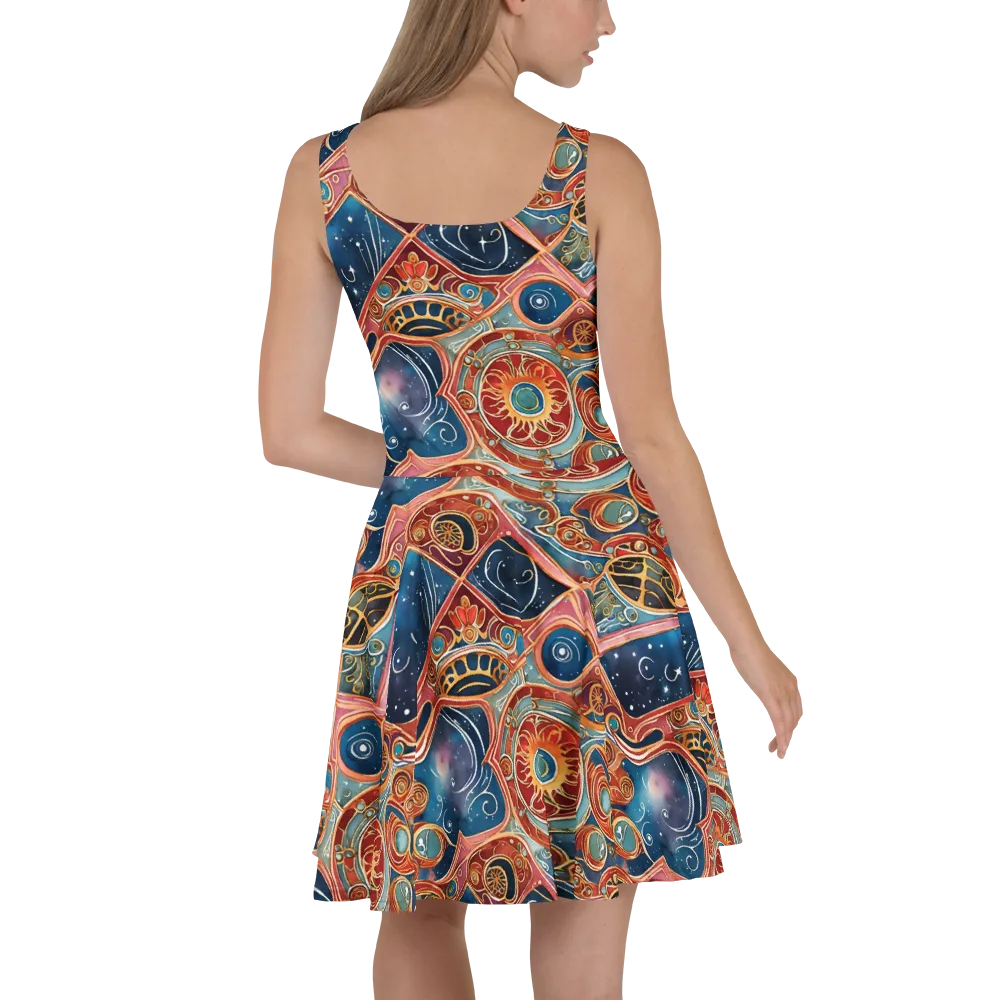 Celestial Filigree on Skater Dress — Back
