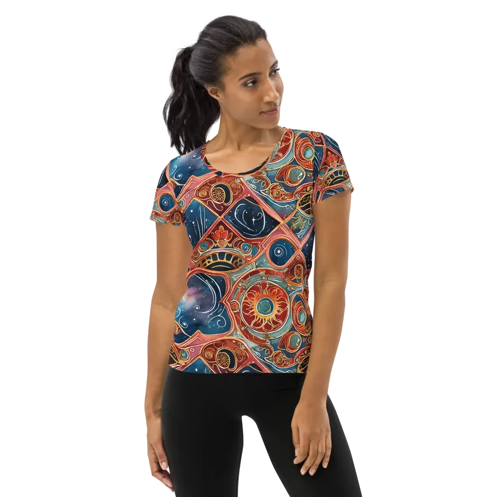 Celestial Filigree on Women's Athletic T-Shirt — Front