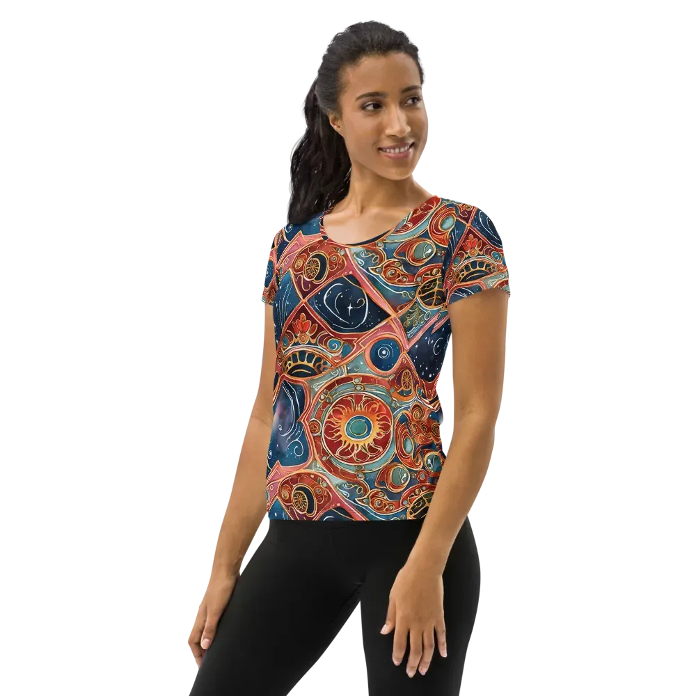 Celestial Filigree on Women's Athletic T-Shirt — Left
