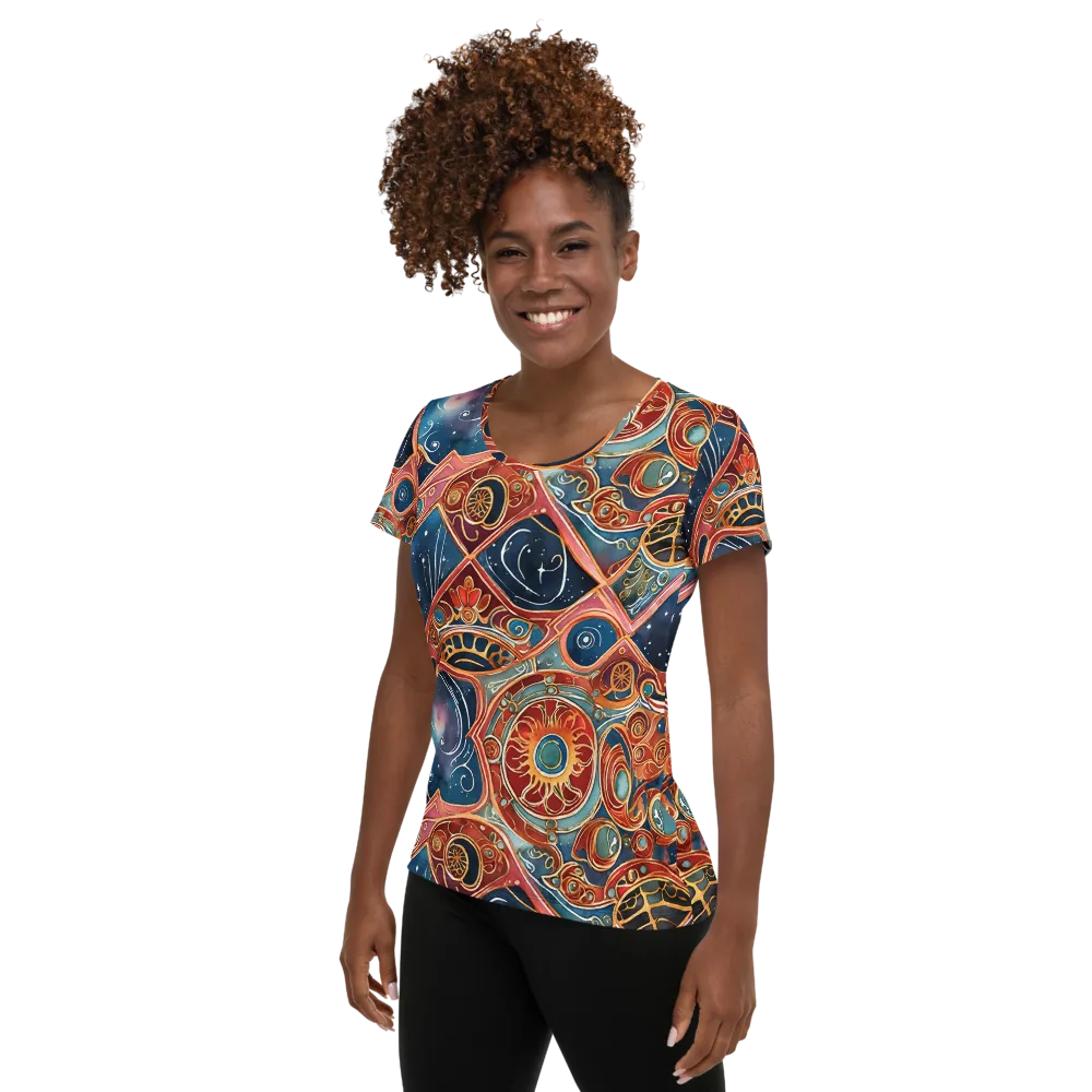 Celestial Filigree on Women's Athletic T-Shirt — Left