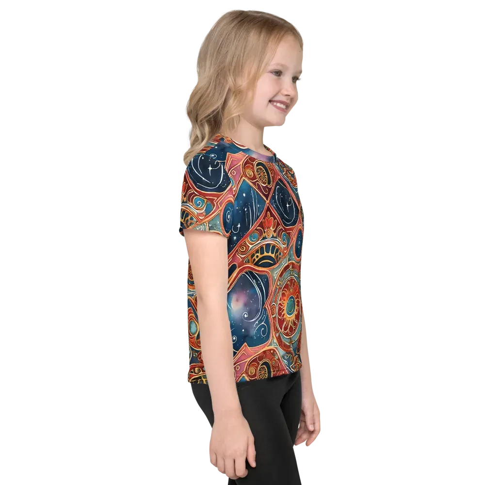 Celestial Filigree on Kids Crew Neck T-Shirt — Right