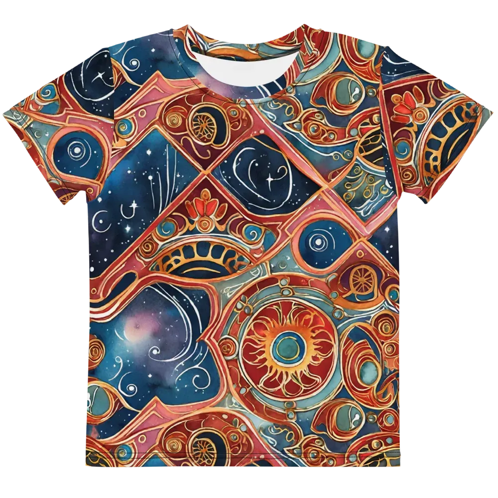 Celestial Filigree on Kids Crew Neck T-Shirt — Front