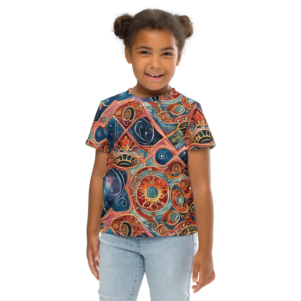 Celestial Filigree on Kids Crew Neck T-Shirt — Front
