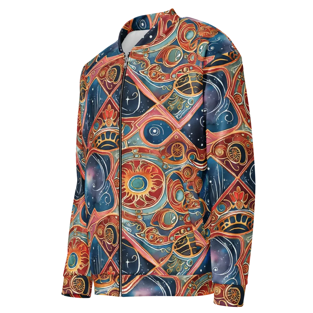 Celestial Filigree on Bomber Jacket — Left Front