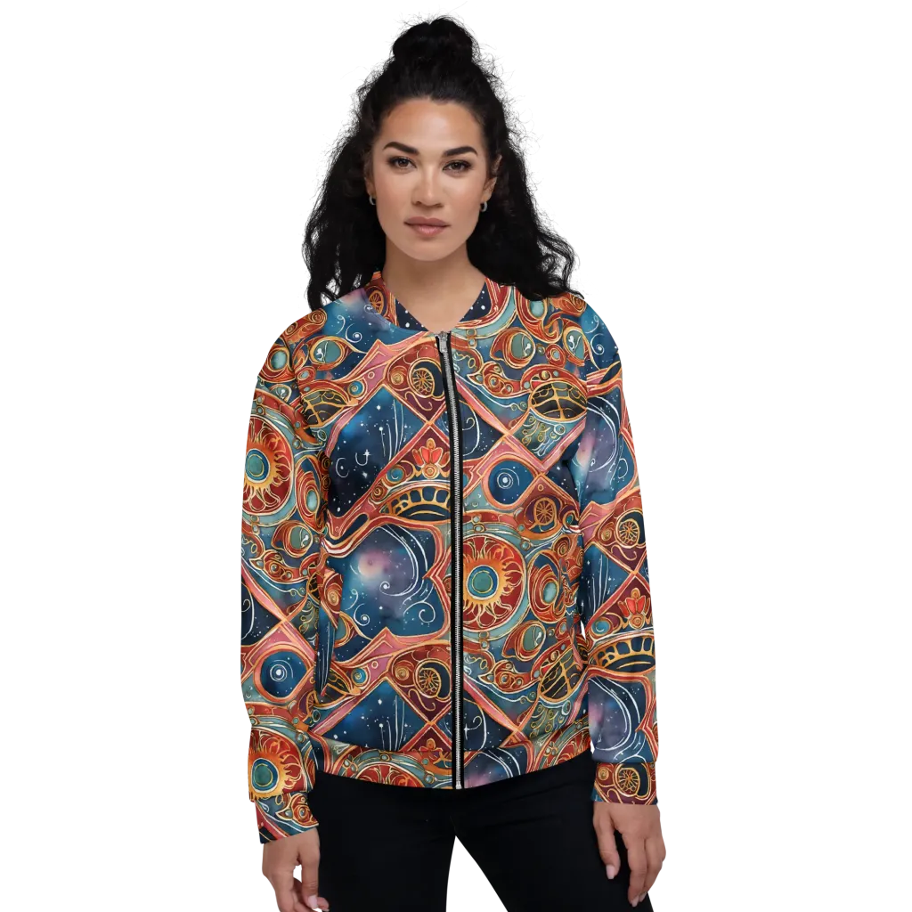 Celestial Filigree on Bomber Jacket — Front