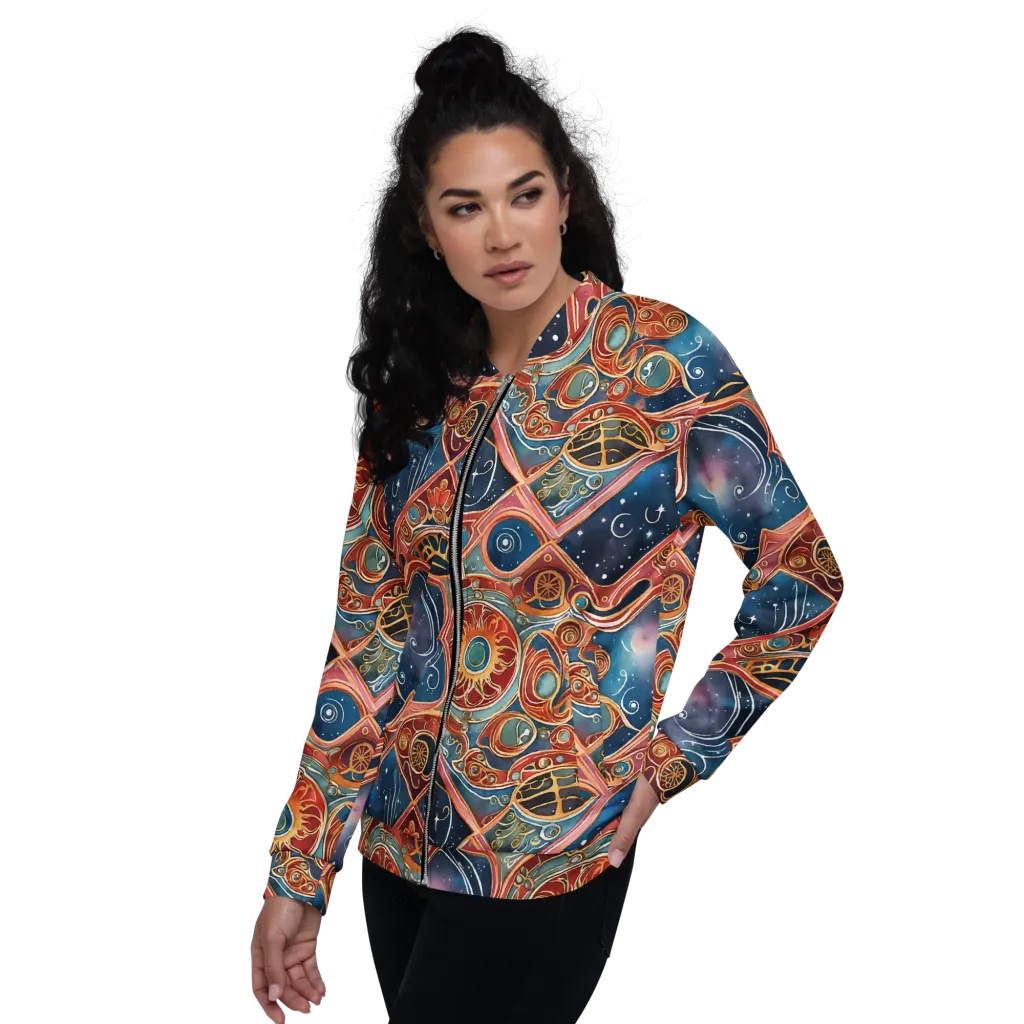 Celestial Filigree on Bomber Jacket — Left