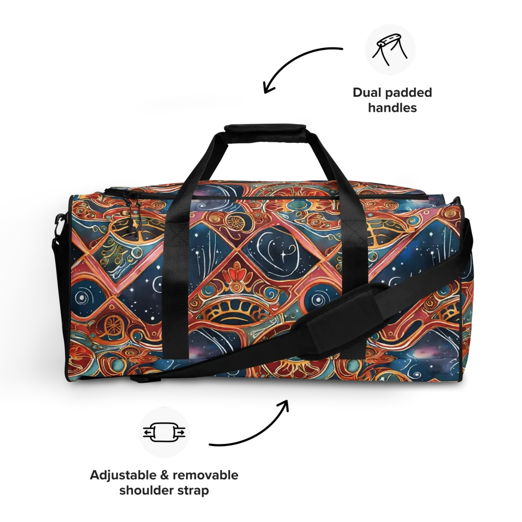 Celestial Filigree on Duffle Bag — Front