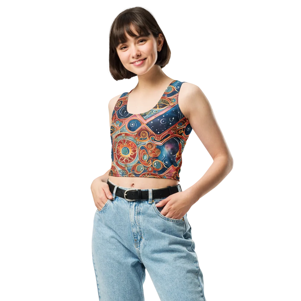 Celestial Filigree on Crop Top — Front