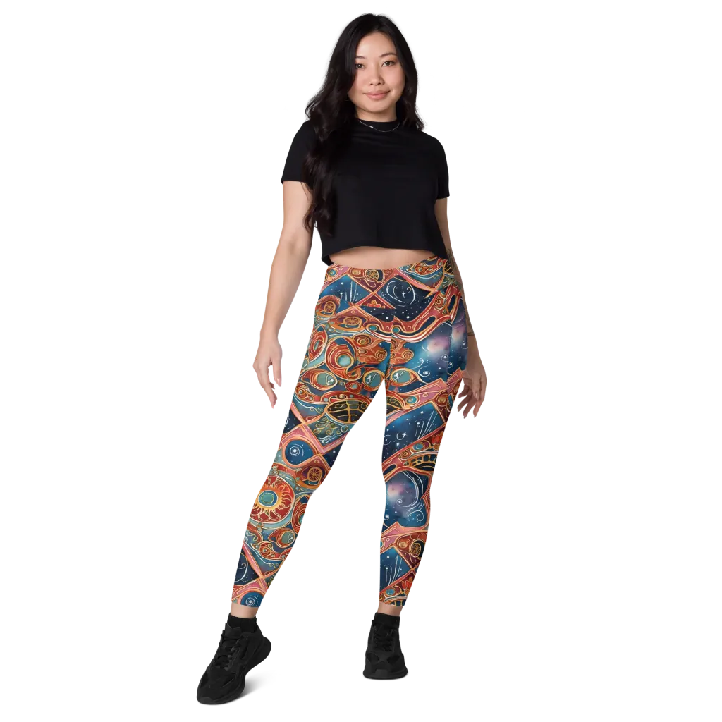 Celestial Filigree on Leggings with Pockets — Front