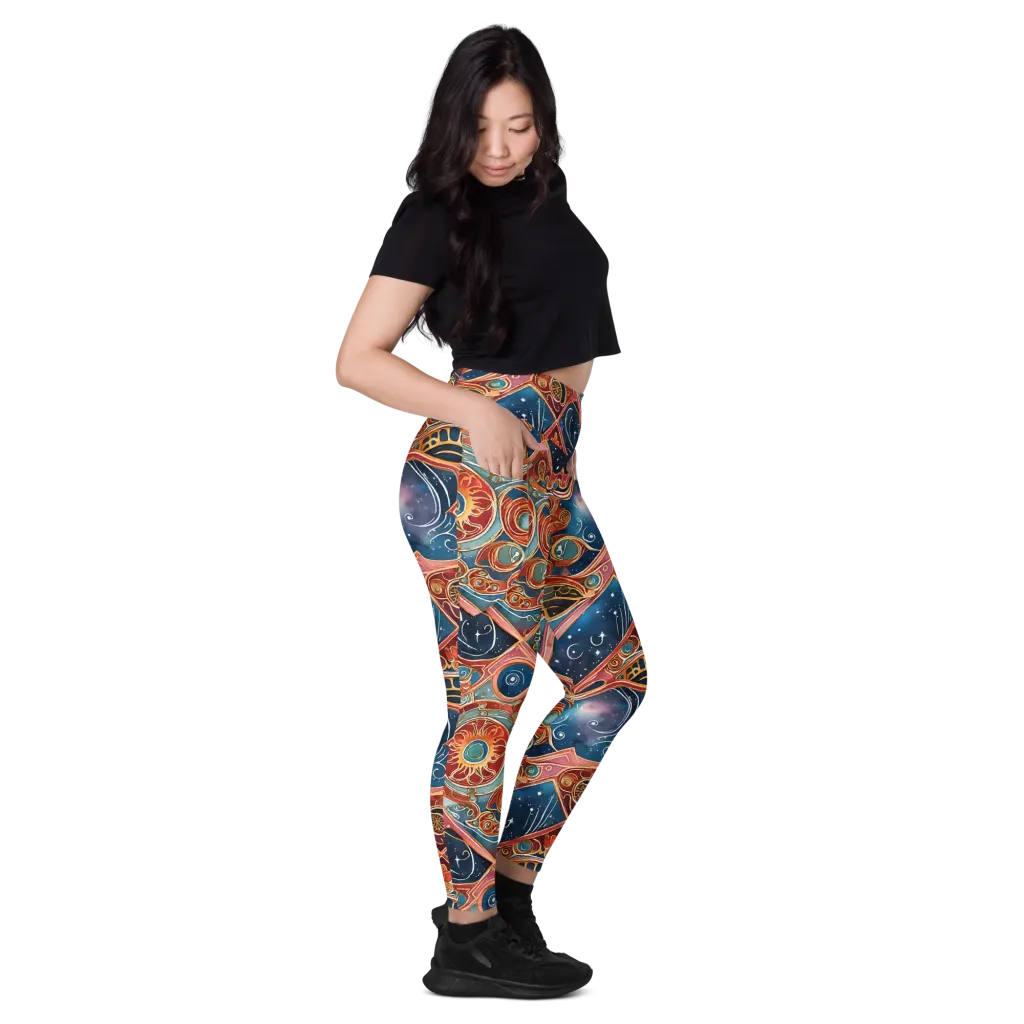 Celestial Filigree on Leggings with Pockets — Right