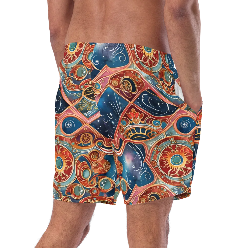 Celestial Filigree on Swim Trunks — Right Back