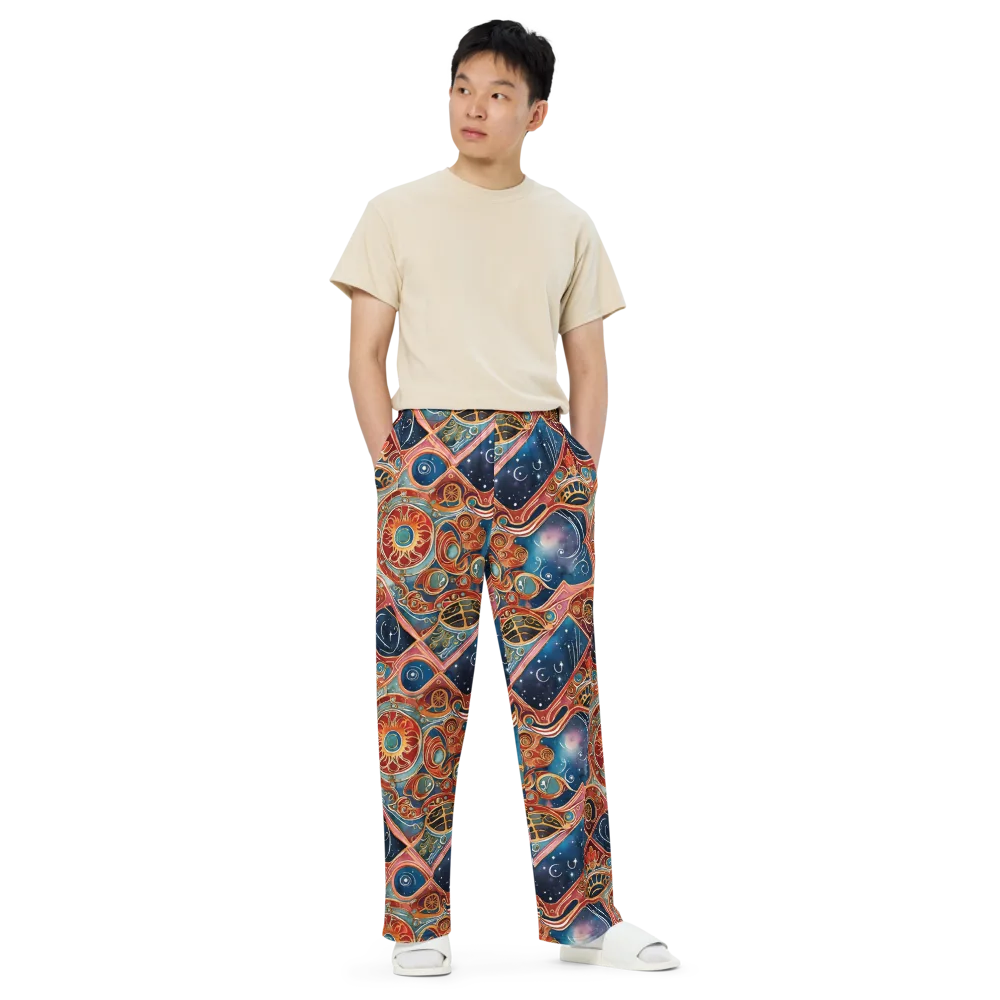 Celestial Filigree on Wide-Leg Pants — Front