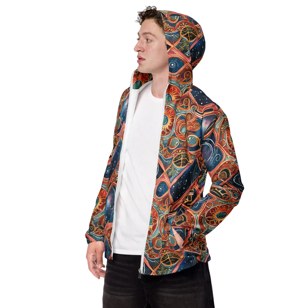 Celestial Filigree on Men's Windbreaker — Left Front
