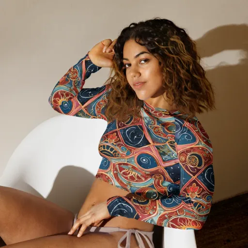 Celestial Filigree on a Long Sleeve Crop Top