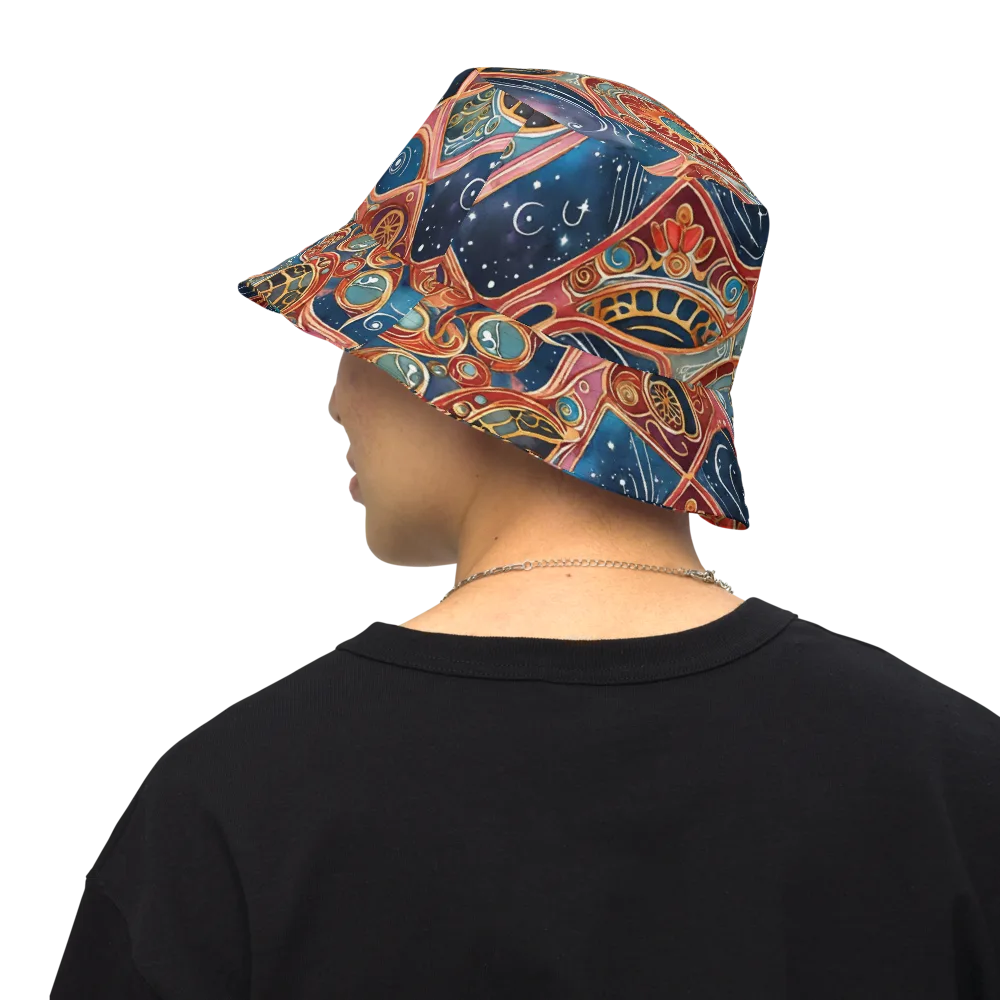 Celestial Filigree on Reversible Bucket Hat — Back Inside