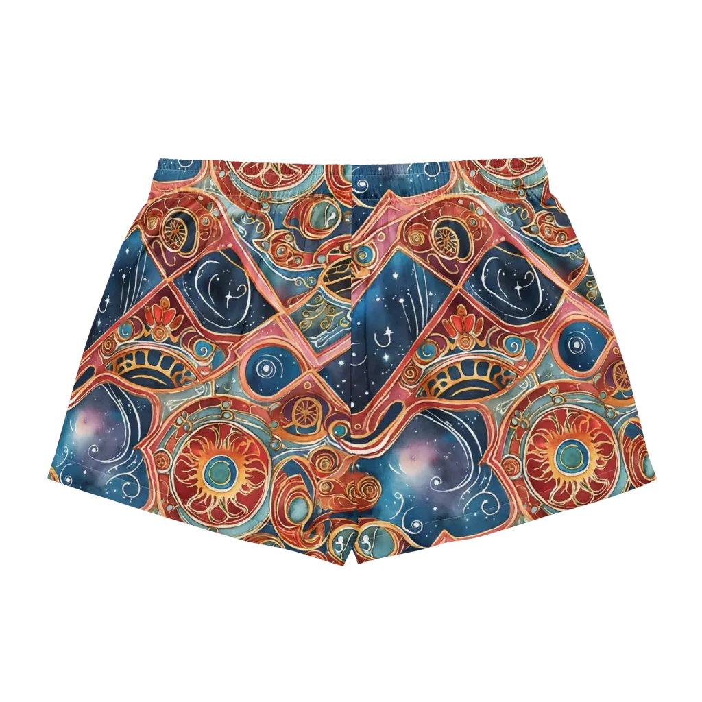 Celestial Filigree on Women's Pajama Shorts — Back