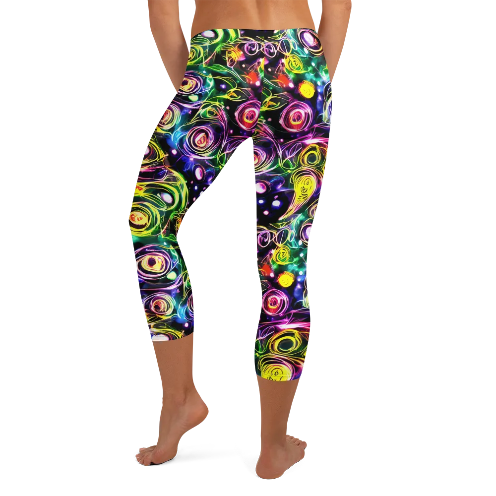 Electric Rosarium on Capri Leggings — Back