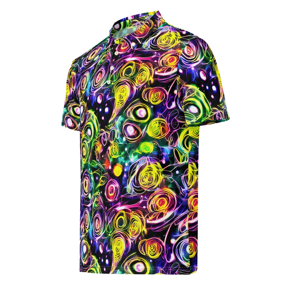Electric Rosarium on Men's Slim Fit Polo Shirt — Left Front
