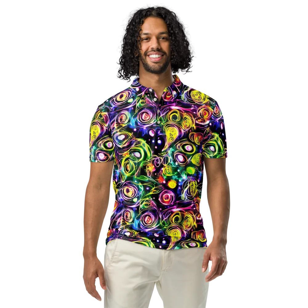 Electric Rosarium on Men's Slim Fit Polo Shirt — Front