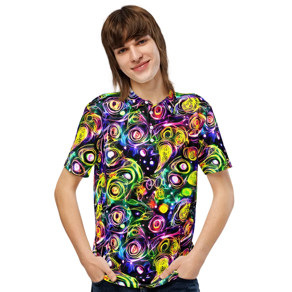 Electric Rosarium on Men's Slim Fit Polo Shirt — Front