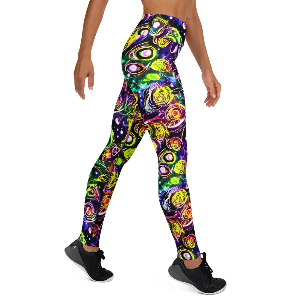Electric Rosarium on Yoga Leggings — Right