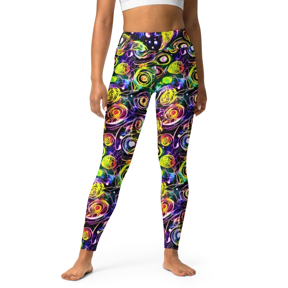 Electric Rosarium on Yoga Leggings — Front