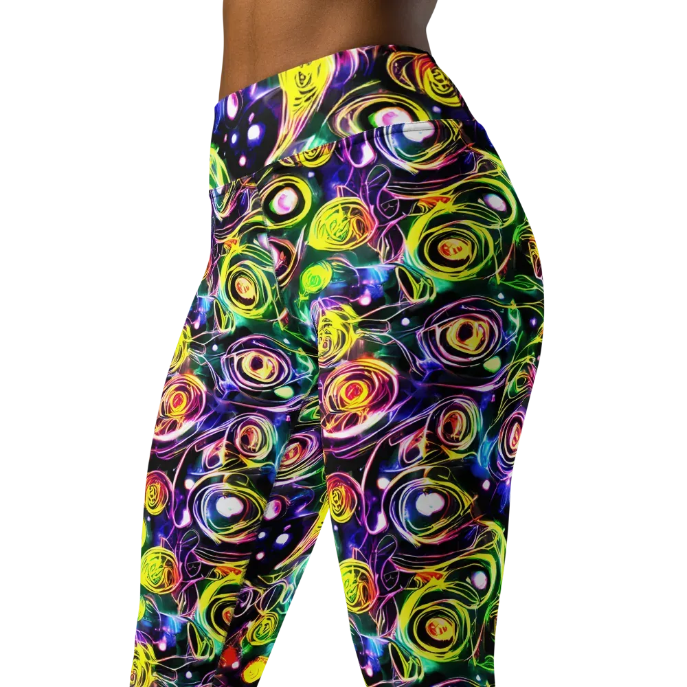 Electric Rosarium on Yoga Leggings — Left Front