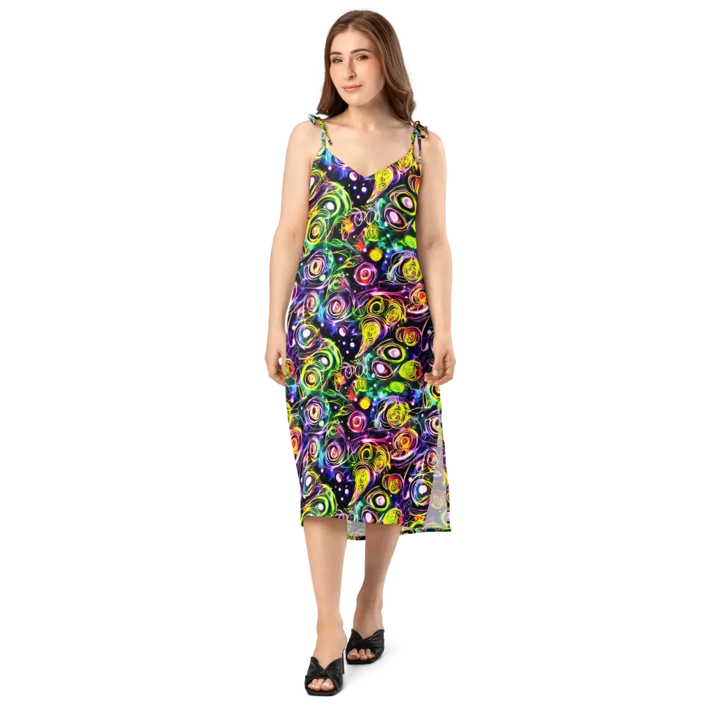 Electric Rosarium on Slip Dress — Front