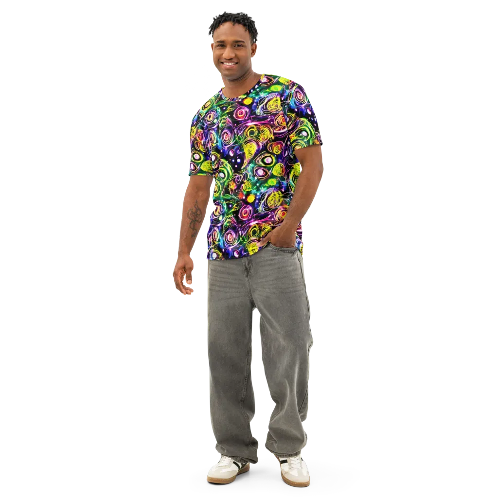 Electric Rosarium on Men's Cotton Crew Neck T-Shirt — Front
