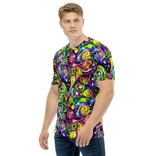 Electric Rosarium on a Men's Crew Neck T-Shirt