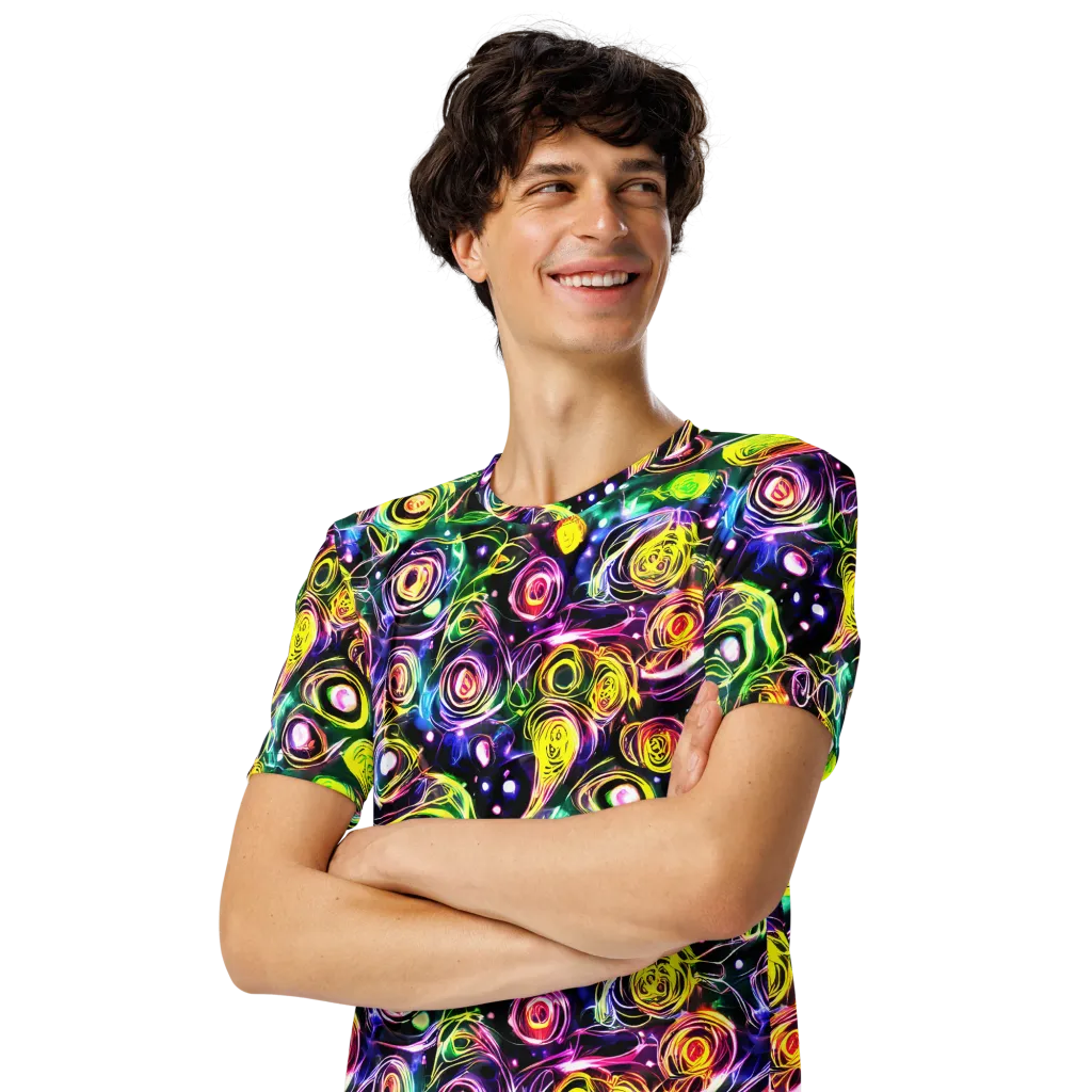 Electric Rosarium on Men's Crew Neck T-Shirt — Left Front
