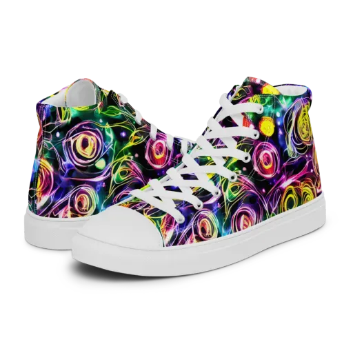 Electric Rosarium on a Men's High Top Canvas Shoes