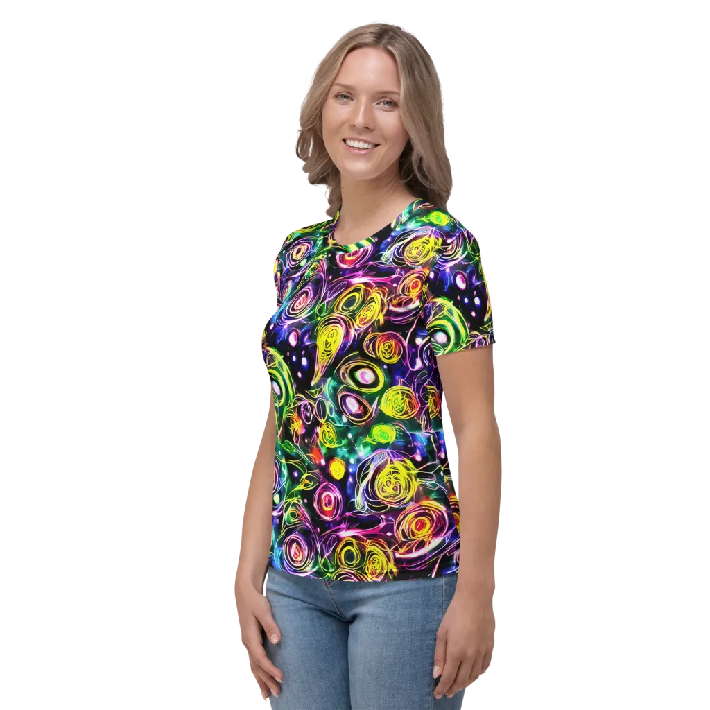 Electric Rosarium on Women's Crew Neck T-Shirt — Left