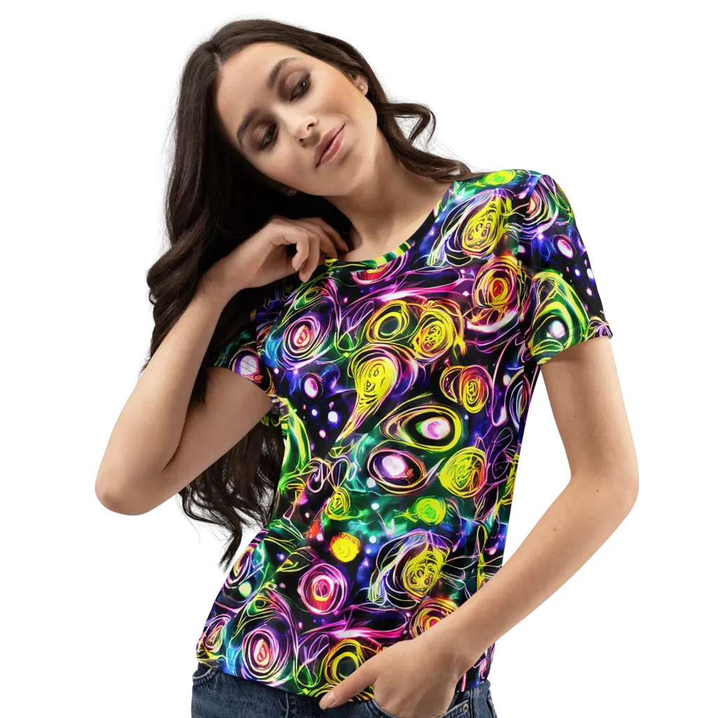 Electric Rosarium on Women's Crew Neck T-Shirt — Left Front