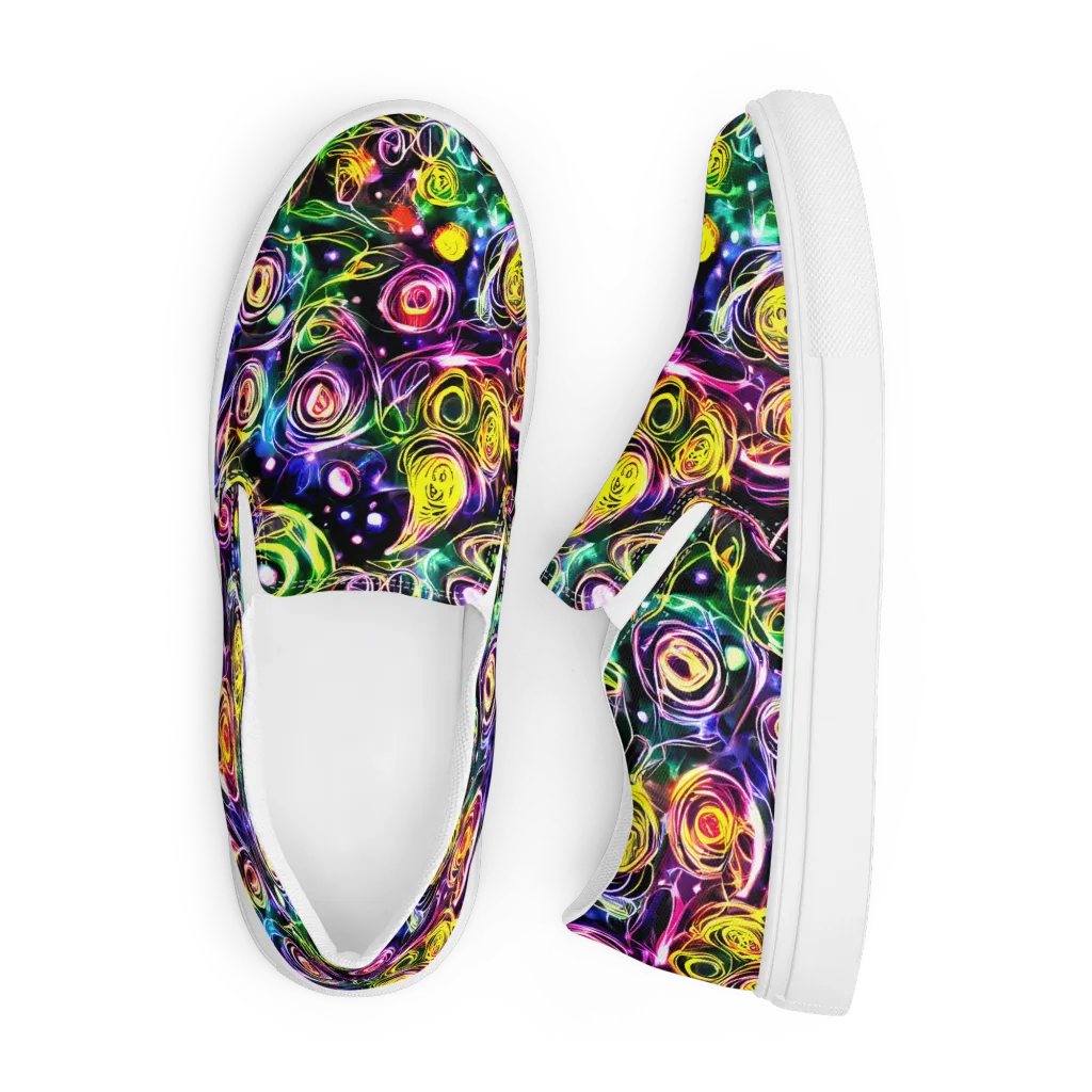 Electric Rosarium on Men's Slip-On Canvas Shoes — Front