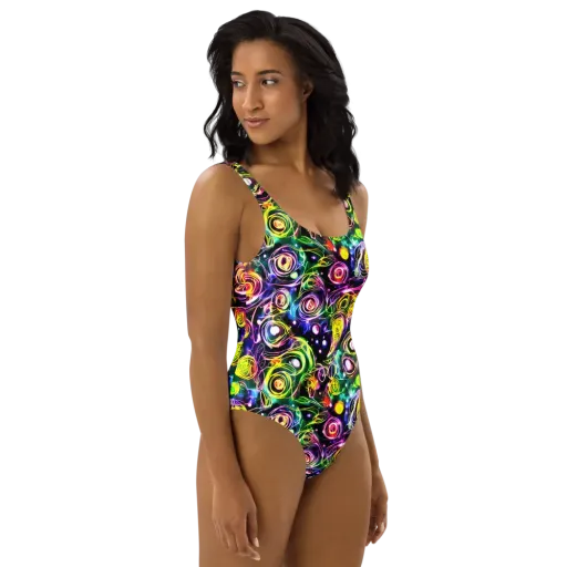 Electric Rosarium on a One-Piece Swimsuit