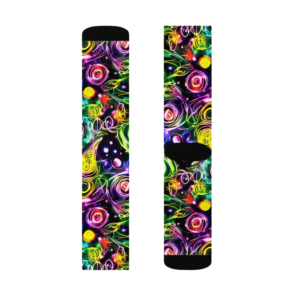 Electric Rosarium on Socks — Left Sock