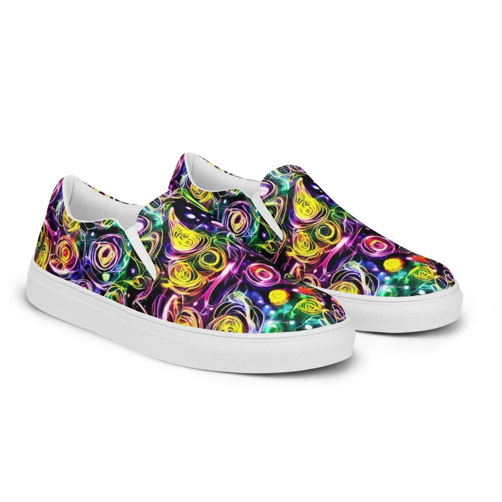 Electric Rosarium on Women's Slip-On Canvas Shoes — Right Front