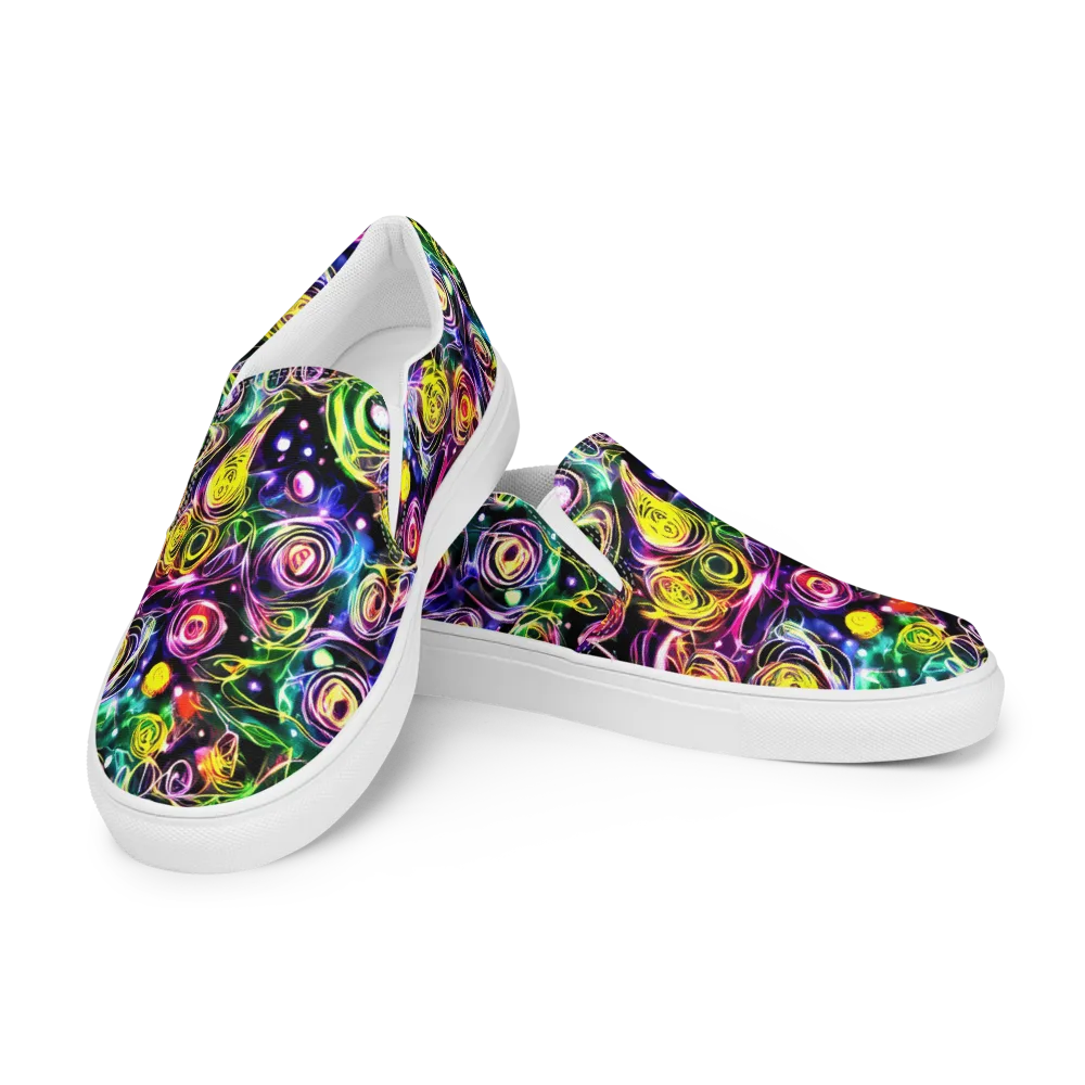 Electric Rosarium on Women's Slip-On Canvas Shoes — Left Front