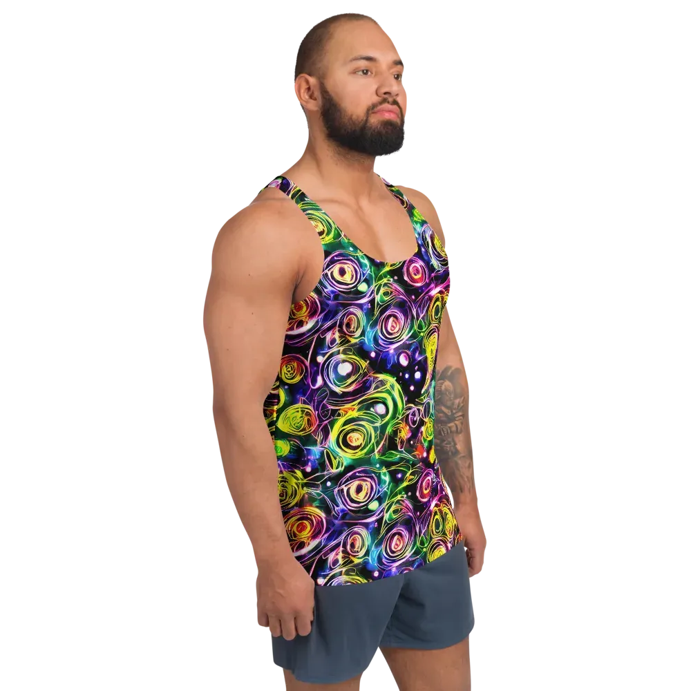 Electric Rosarium on Men's Tank Top — Right Front