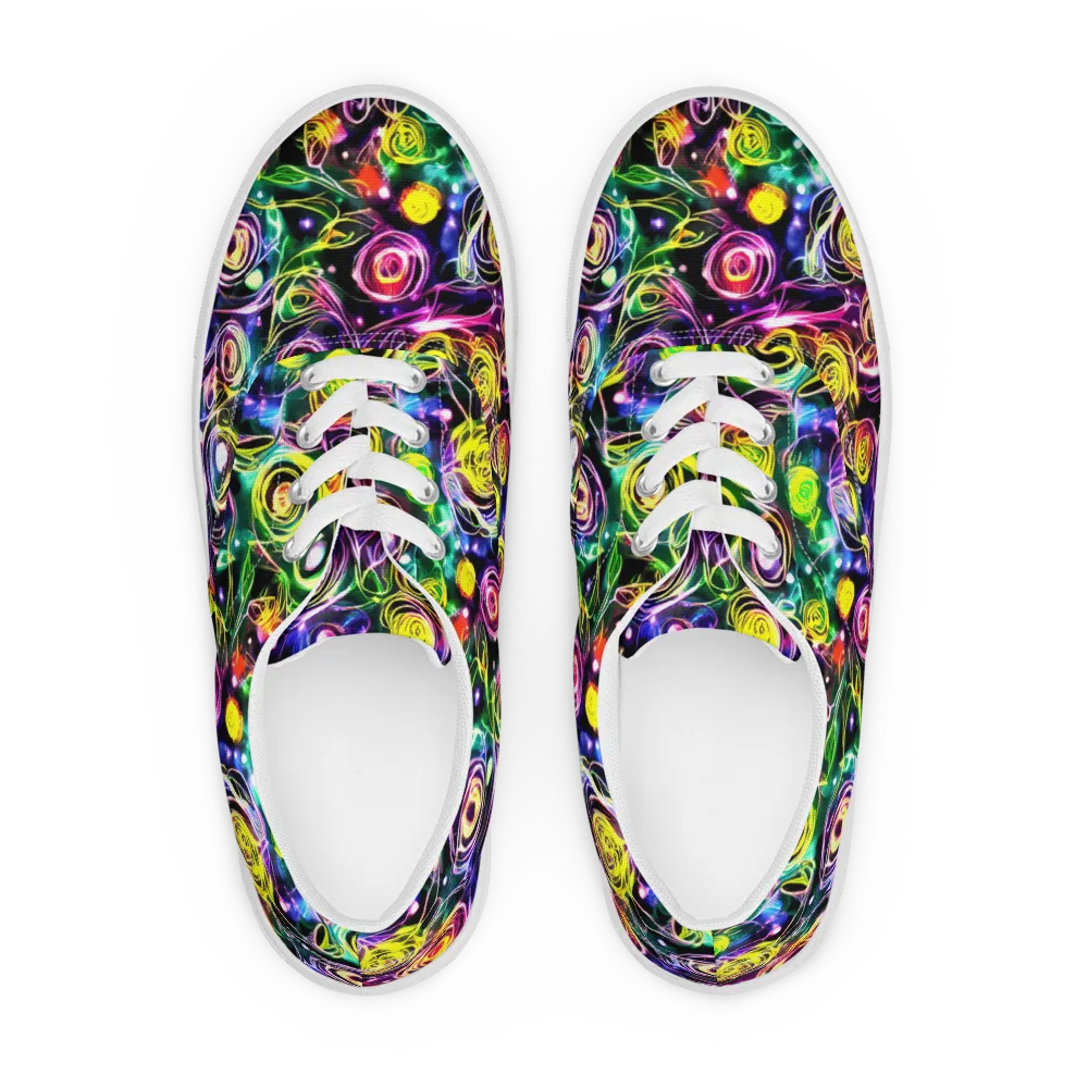 Electric Rosarium on Men's Lace-Up Canvas Shoes — Front