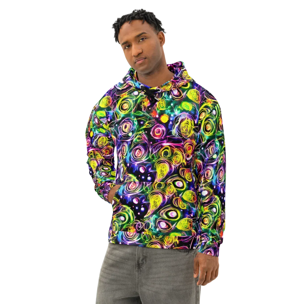 Electric Rosarium on Cotton Hoodie — Left Front