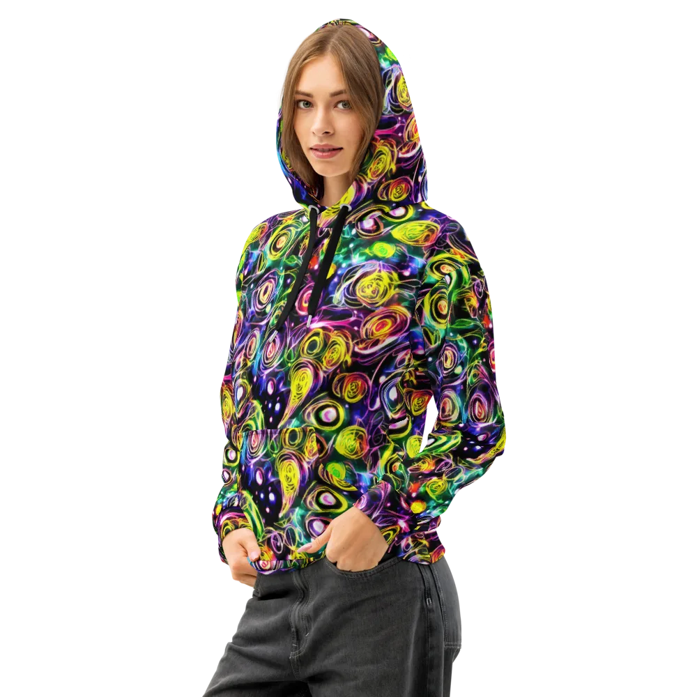 Electric Rosarium on Cotton Hoodie — Left Front