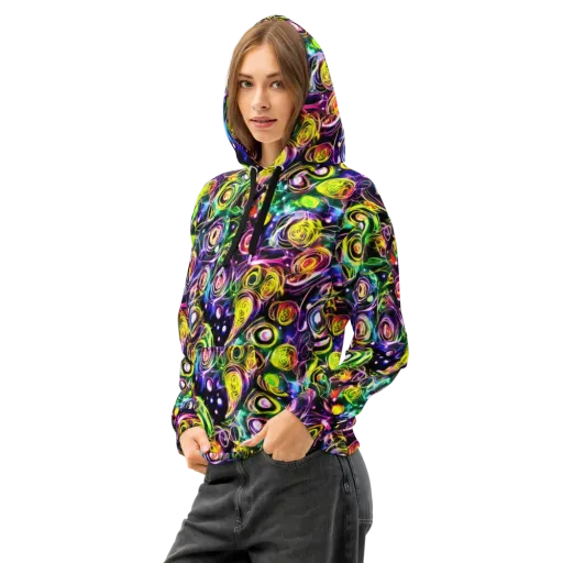 Electric Rosarium on a Cotton Hoodie