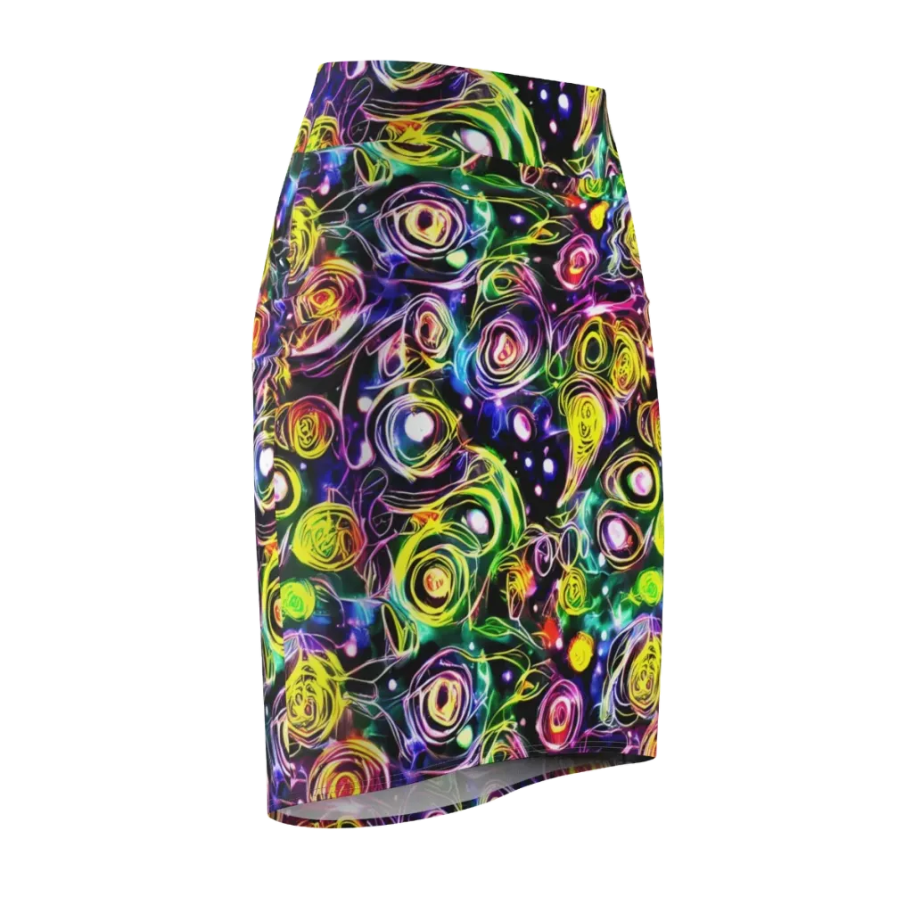 Electric Rosarium on Pencil Skirt — Front Side