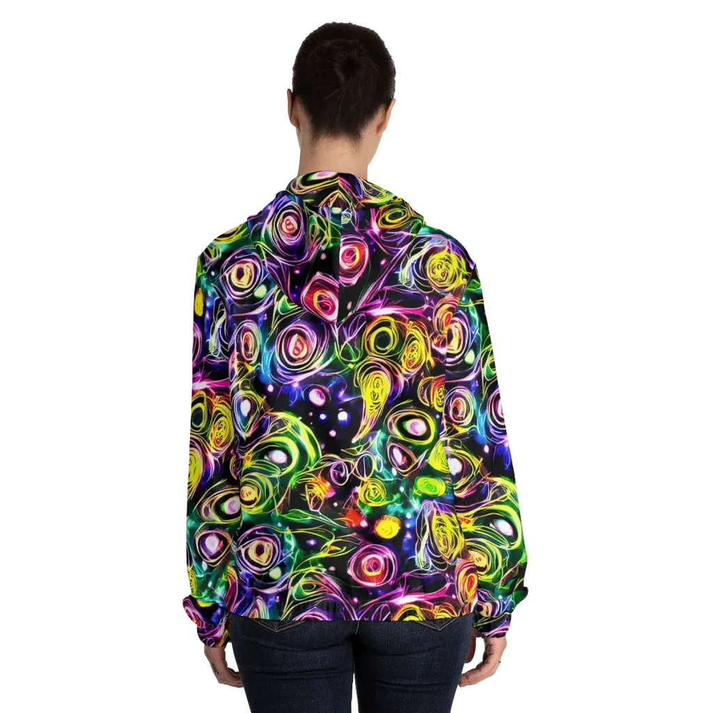Electric Rosarium on Women's Full-Zip Hoodie — Back On Person