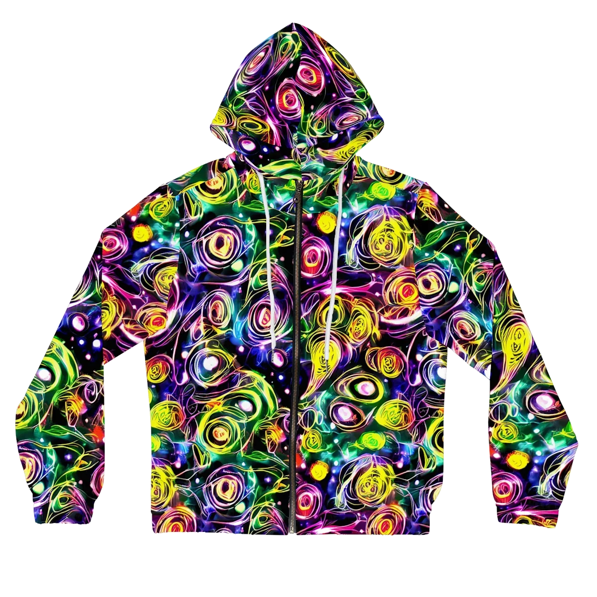 Electric Rosarium on Women's Full-Zip Hoodie — Front