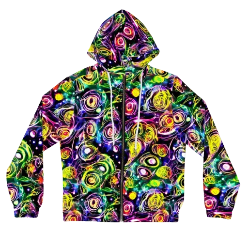 Electric Rosarium on a Women's Full-Zip Hoodie